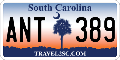 SC license plate ANT389