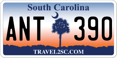 SC license plate ANT390