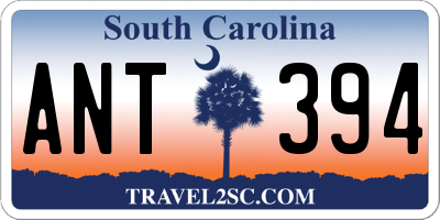 SC license plate ANT394