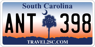 SC license plate ANT398