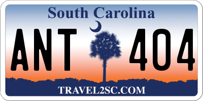 SC license plate ANT404