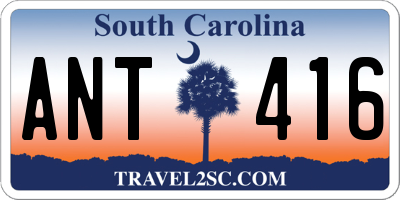 SC license plate ANT416