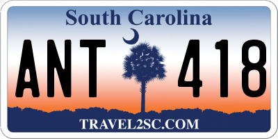 SC license plate ANT418