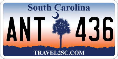 SC license plate ANT436