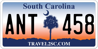 SC license plate ANT458