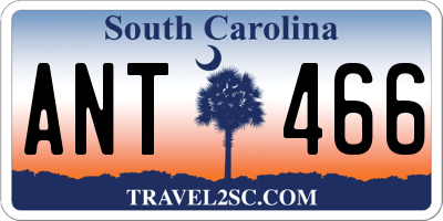 SC license plate ANT466