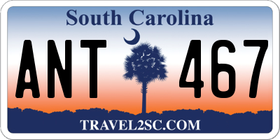 SC license plate ANT467