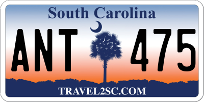 SC license plate ANT475