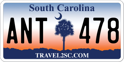 SC license plate ANT478