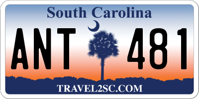 SC license plate ANT481
