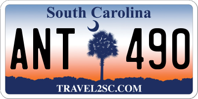 SC license plate ANT490