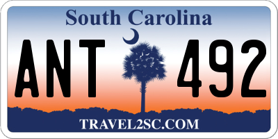 SC license plate ANT492