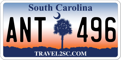 SC license plate ANT496