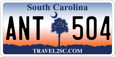 SC license plate ANT504