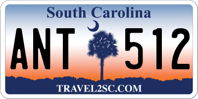 SC license plate ANT512