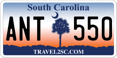 SC license plate ANT550