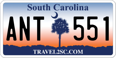 SC license plate ANT551