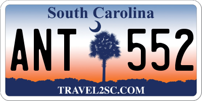 SC license plate ANT552