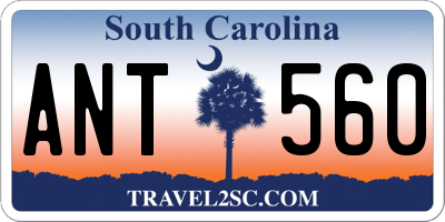 SC license plate ANT560