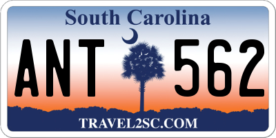 SC license plate ANT562