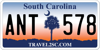 SC license plate ANT578