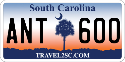 SC license plate ANT600