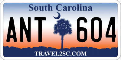 SC license plate ANT604