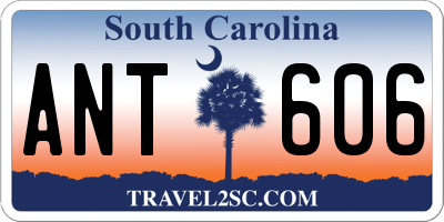 SC license plate ANT606