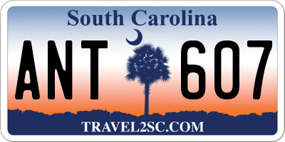 SC license plate ANT607