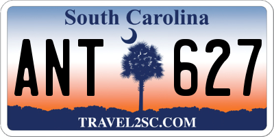 SC license plate ANT627
