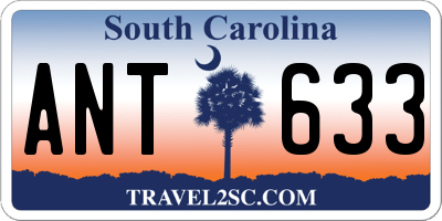 SC license plate ANT633