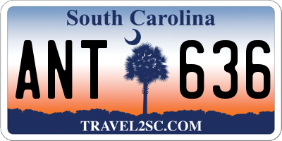 SC license plate ANT636