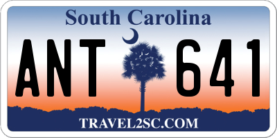 SC license plate ANT641
