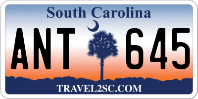 SC license plate ANT645