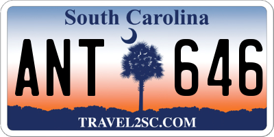 SC license plate ANT646