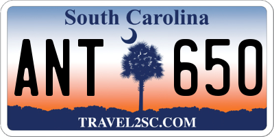 SC license plate ANT650