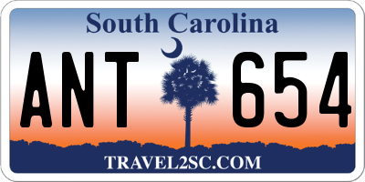 SC license plate ANT654