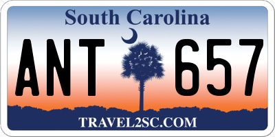 SC license plate ANT657