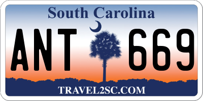 SC license plate ANT669
