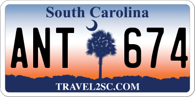 SC license plate ANT674