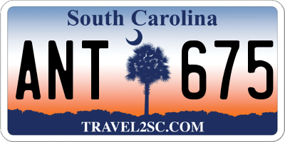 SC license plate ANT675