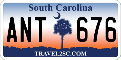 SC license plate ANT676