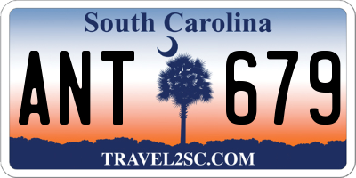 SC license plate ANT679