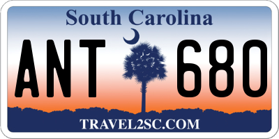 SC license plate ANT680
