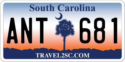SC license plate ANT681