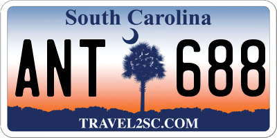 SC license plate ANT688