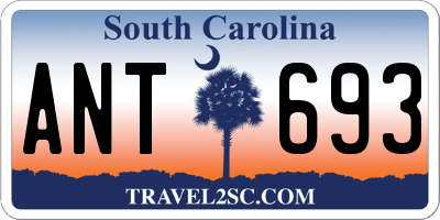 SC license plate ANT693