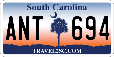SC license plate ANT694
