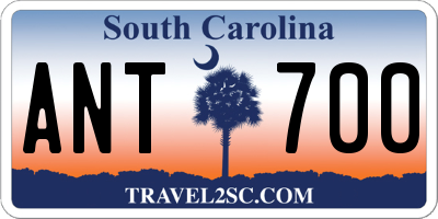 SC license plate ANT700