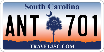 SC license plate ANT701